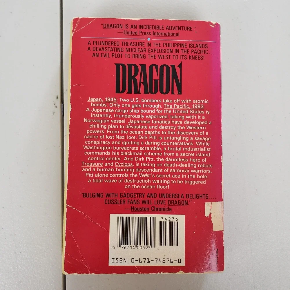 Dragon Clive Cussler Dirk Pitt Adventure Paperback 1991 Pocket Star Books